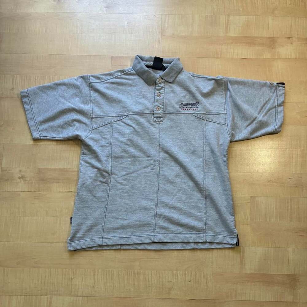 Southpole 3D Raw Fit Polo Size L Heather Grey Y2K Streetwear